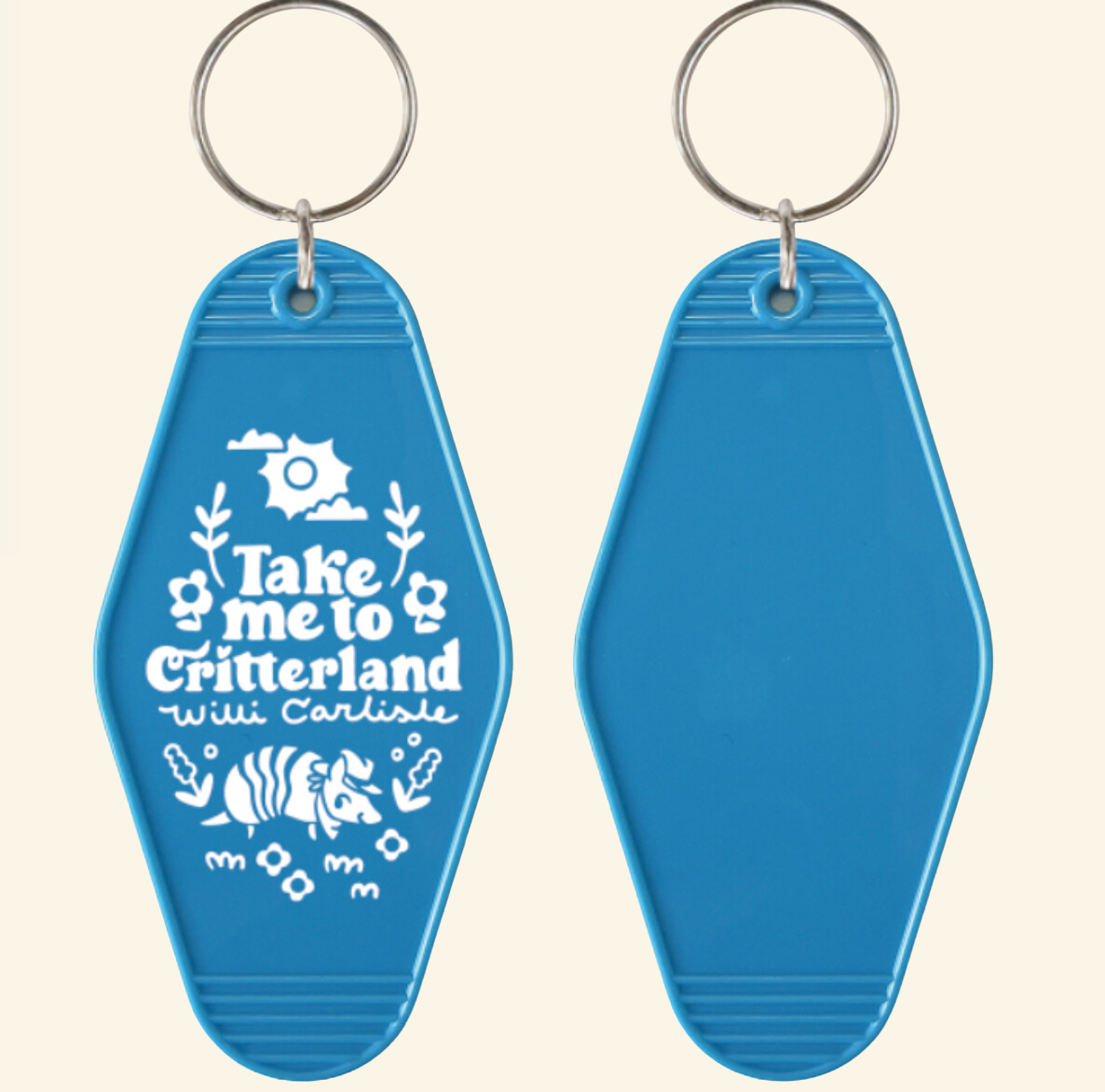 Take Me To Critterland Motel Tag Keychain