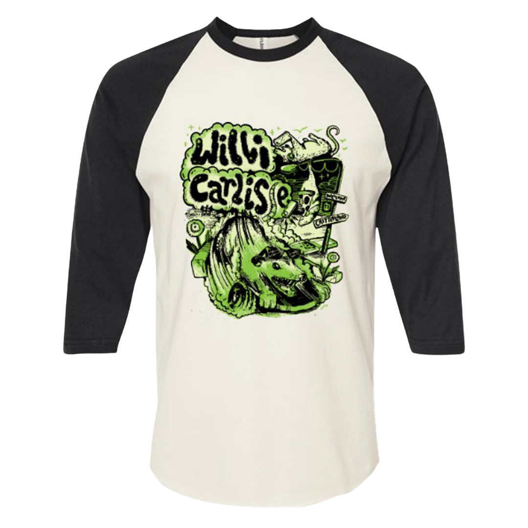 Possum Skating Glow-in-the-Dark Baseball Tee