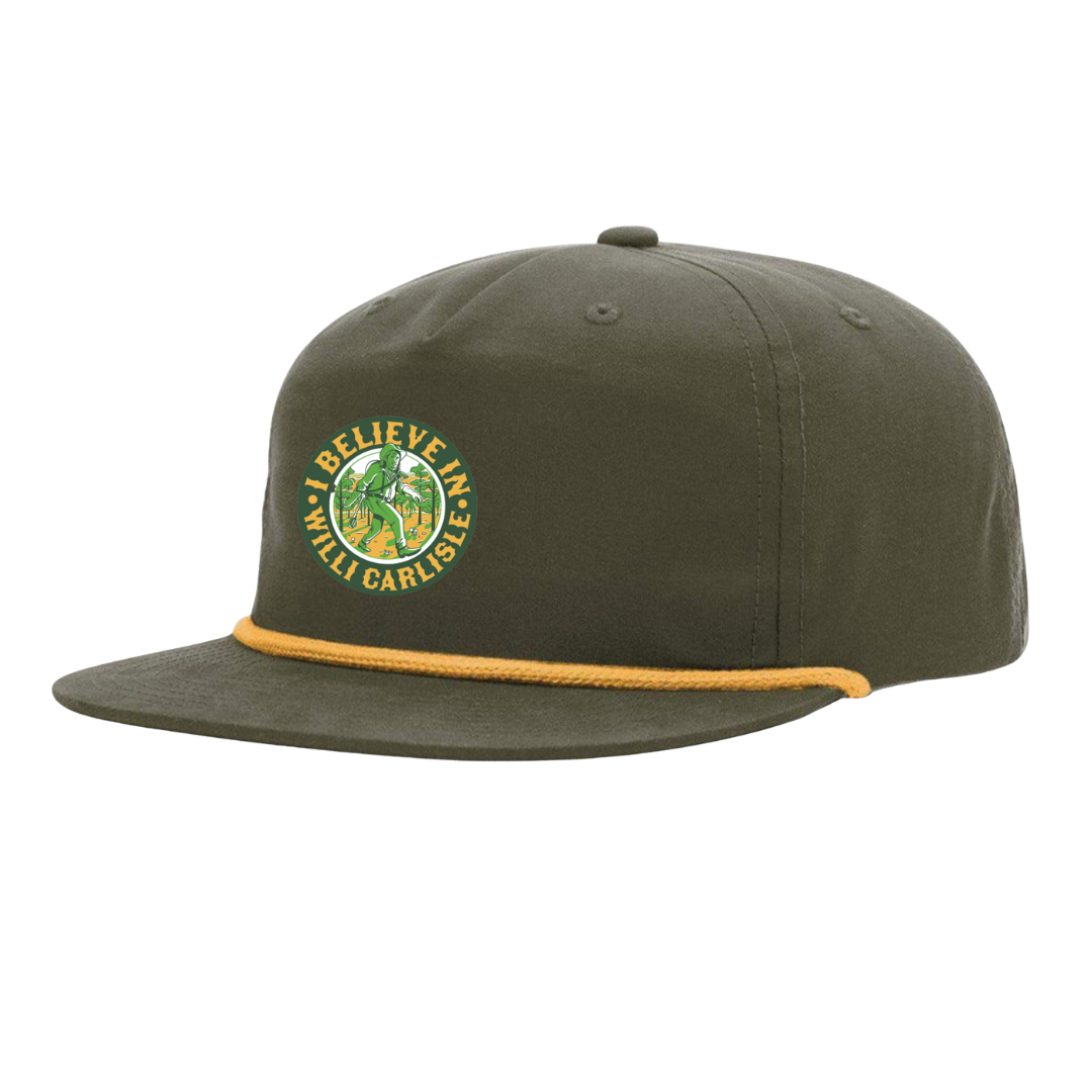 "I Believe in Willi Carlisle" Rope Hat in Loden Green