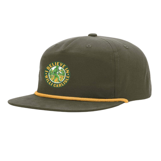 "I Believe in Willi Carlisle" Rope Hat in Loden Green