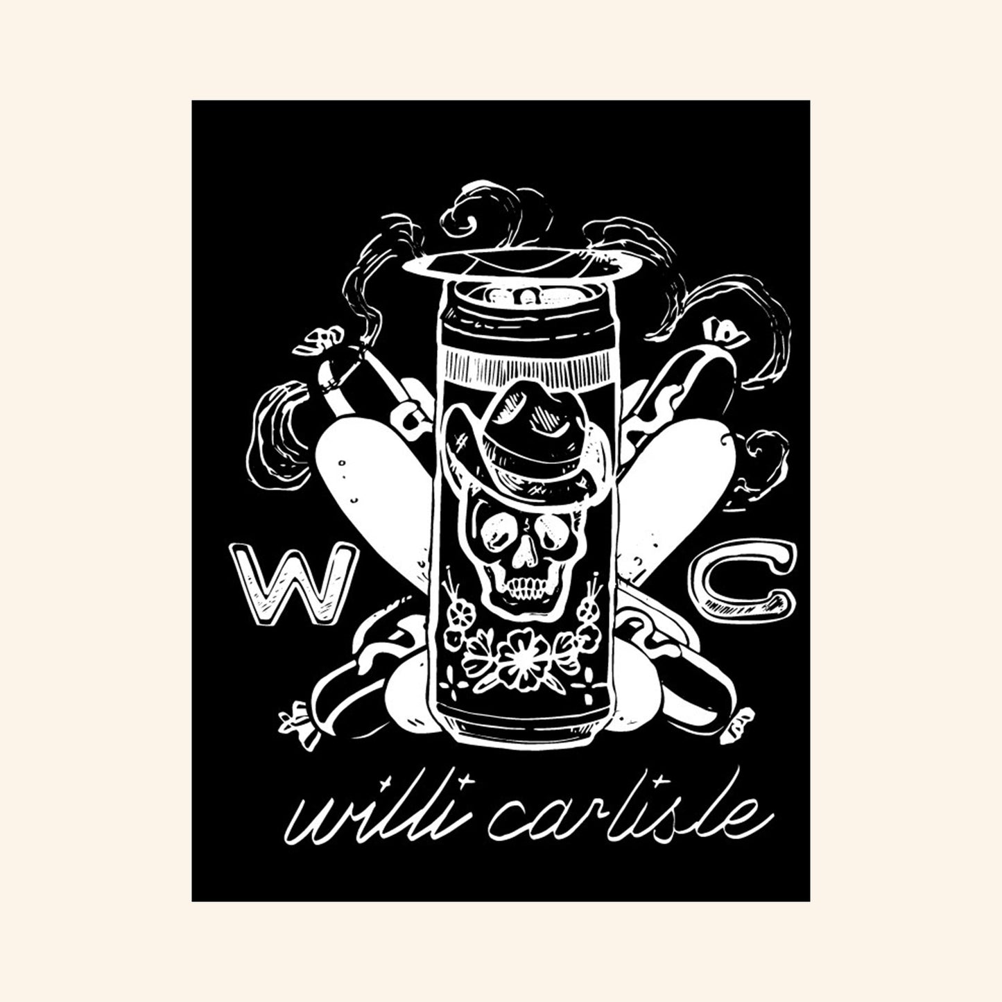 WC Black and White Sticker