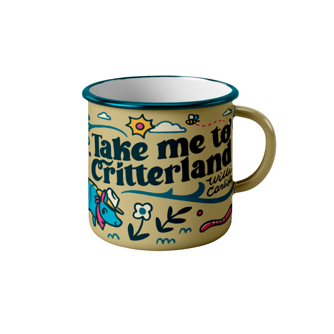 "Take Me to Critterland" Enamel Mug