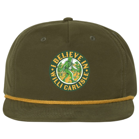 "I Believe in Willi Carlisle" Rope Hat in Loden Green