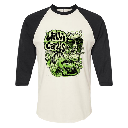 Possum Skating Glow-in-the-Dark Baseball Tee