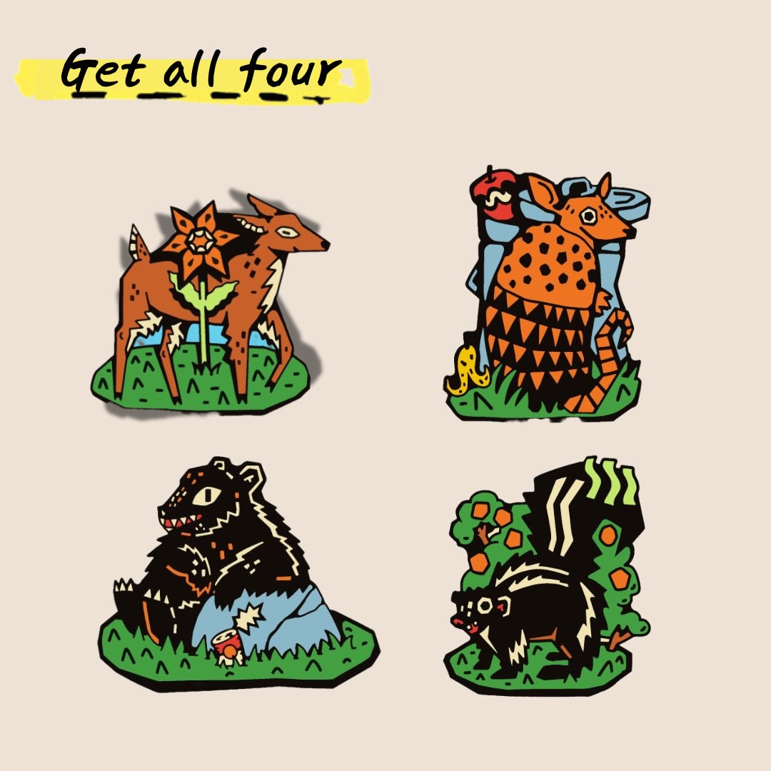 Critter Enamel Pins - The Whole Gang!